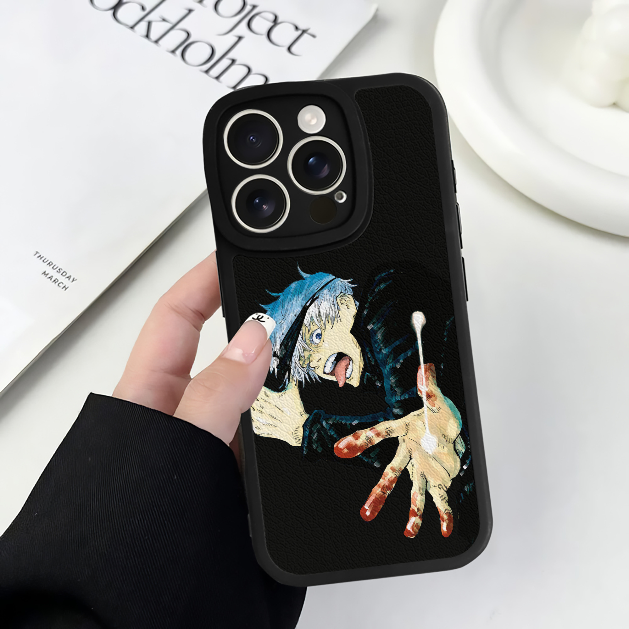 （画像用） 呪術廻戦 Jujutsu Kaisen 【iPhone 16シリーズ対応】シリコンスマホケース（レザー調） 材質：シリコン
